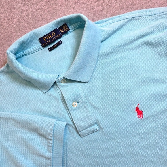 Polo Ralph Lauren Other - Polo Ralph Lauren Men's Classic Fit Light Blue Polo Shirt XL‎ Red Pony Logo